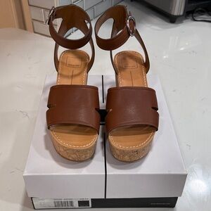 Dolce Vita Linda Brown Leather Wedges
